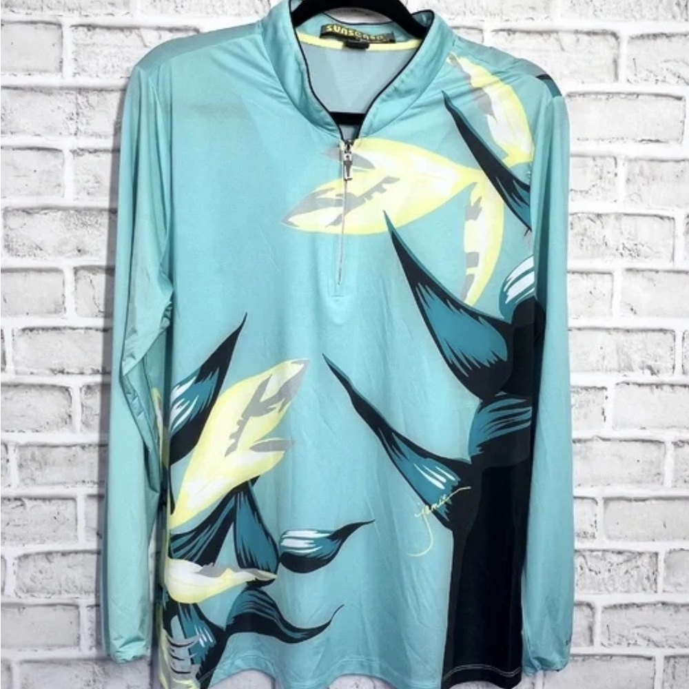 Long Sleeve Swim Shirt - Blue Floral